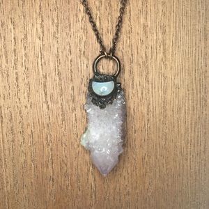 Spirit Quartz and moonstone necklace
